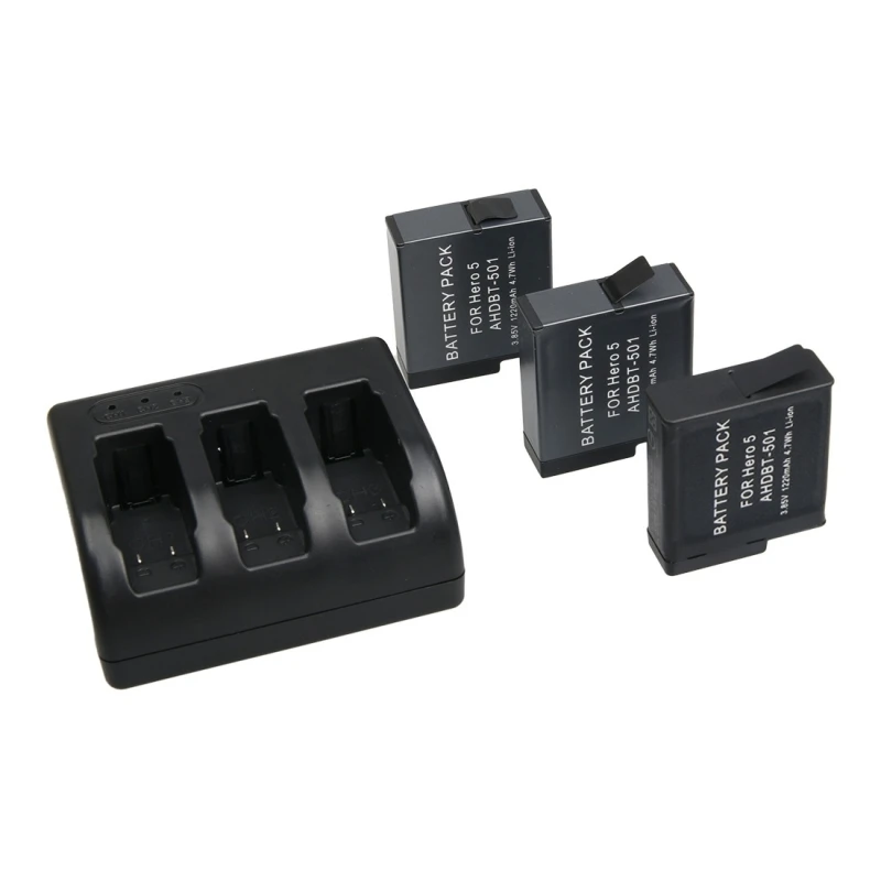 

New GoPro Hero 5 Battery Rechargeable Charger GoPro Camera AHDBT-501 AHDBT501 AHDBT 501 Gopro Hero5 Gopro5 Battery Dual Charger