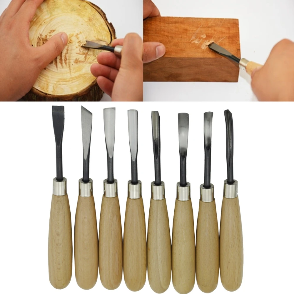 8Pcs Wood Carving Chisel Tool Set Hand Gouges Carpenter tools Graving