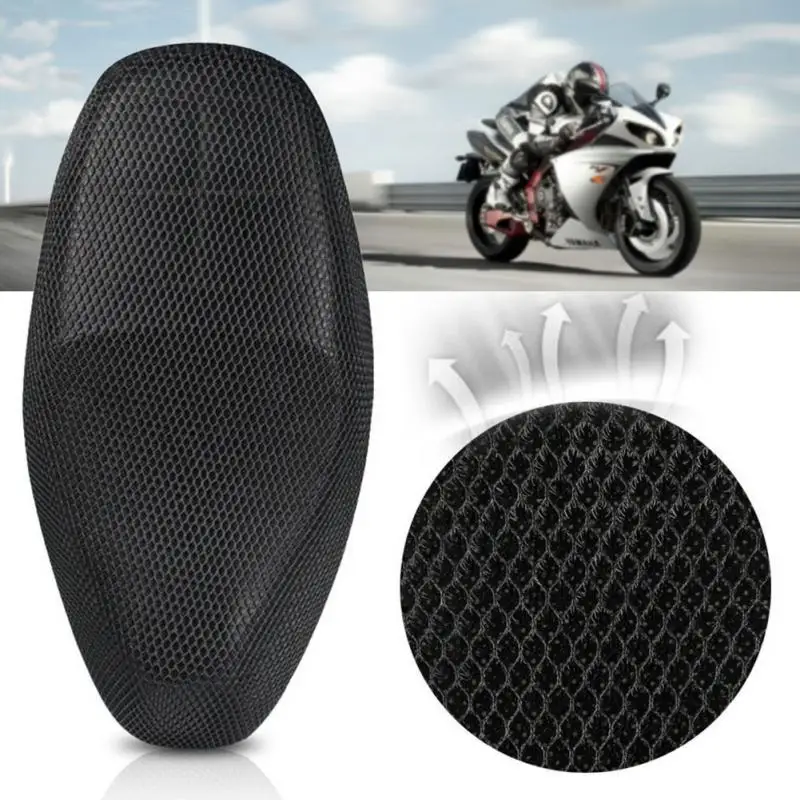 

3D Motorcycle Electric Bike Net Seat Cover Cooling Protector Durable Black
