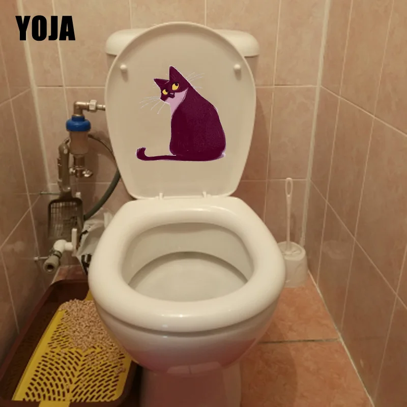 

YOJA 22.3*23.6CM Back Cartoon Cat Toilet Stickers Funny Childern Rooms Wall Decal Decoration T1-0170