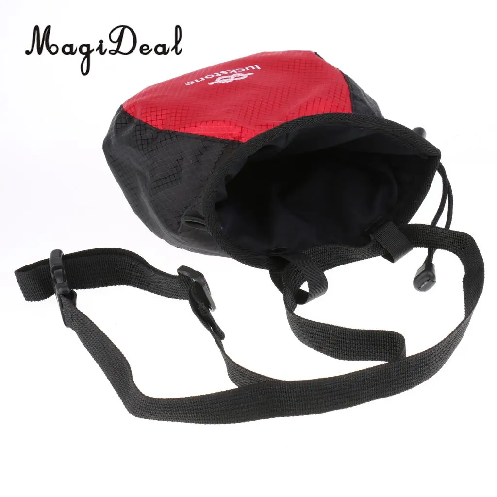 MagiDeal Chalk Bag Storage Pouch for Rock Climbing Gym with Drawstring and Adjustable Waist Belt 
