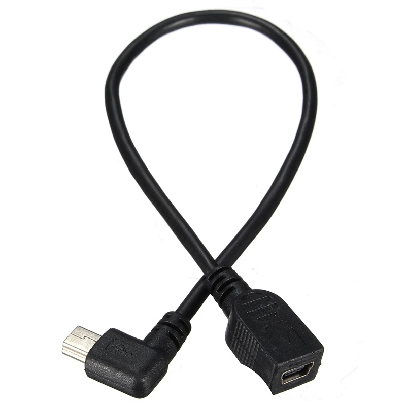Топ предложения gps Mini USB 5Pin 90 градусов левый Угловой Мужской к женскому Удлинительный кабель для передачи данных 24 см