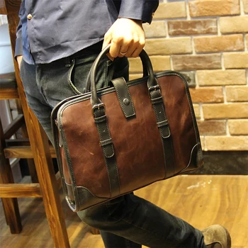

Tidog Crazy Horse Leather Handbag fashion business bag briefcase