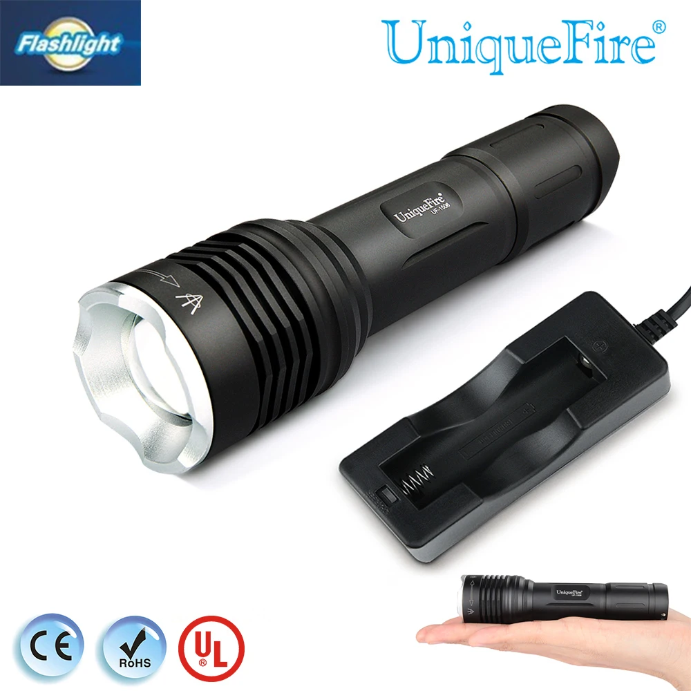 Uniquefire 1506 IR 940NM LED Zoomable Flashlight Black Small 3 Mode
