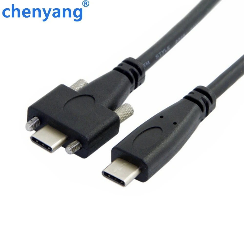 

USB-c USB 3.1 Type c with Dual Screws Locking male to USB Type-c male 10Gbps Data Cable Panel Mount Type 1.2M/4FT