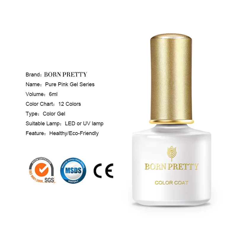 BORN PRETTY 6ml Nail Color Gel Polish Pink Soak Off varnish DIY UV LED Lamp Cured|Гель для ногтей| |