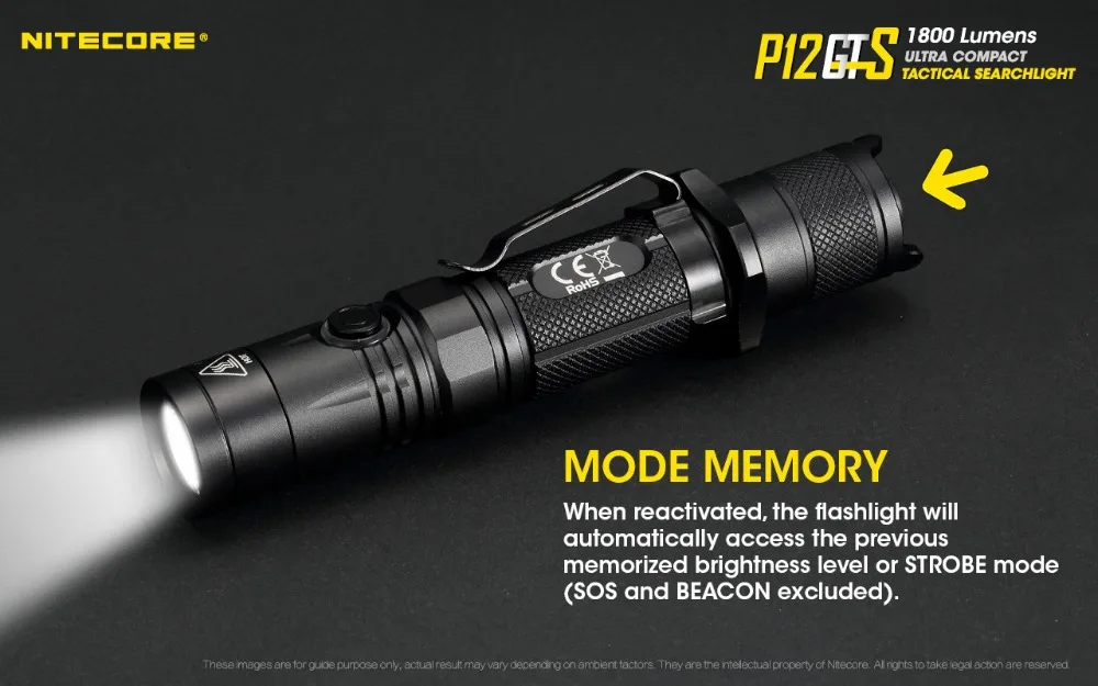 NITECORE P12GTS ручной тактический фонарь Cree XHP35 HD светодиодный Макс 1800 люмен луч бросок 226 м уличный фонарь для силовых органов