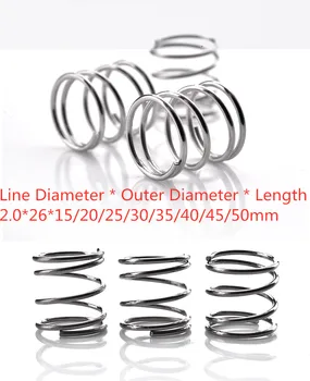 

10pc pressure spring s short 304 compression 2.0* outside diameter 26* length 15-50 u