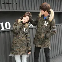 Men’s Parkas With Hat Army Green Camouflage Winter Jacket For Men Single Breasted Loose Male Coat Printed Thicken Warm Outwear
