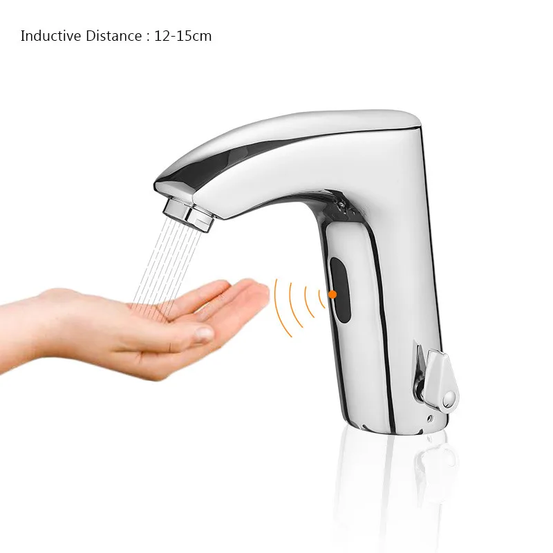 Billig Bad Wasserhahn Elektrische Automatische Sensor Wasserhahn Touchless Küche Waschbecken Becken Batterie Power Warmen Und Kalten Wasser Mischer Wasserhähne 8024
