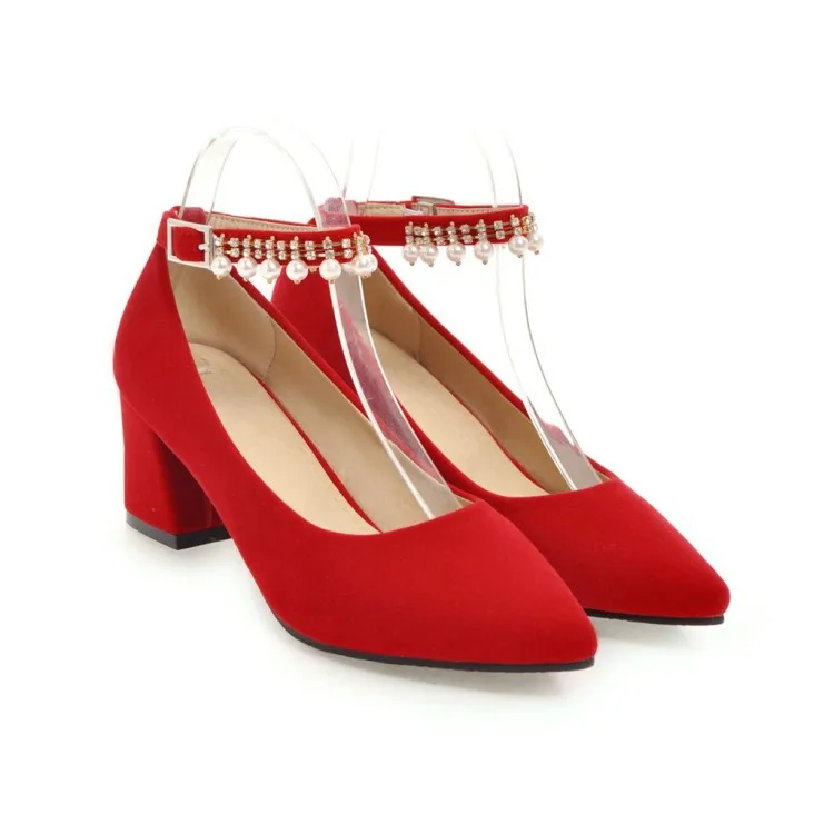 The spring of the new diamond wedding shoe comfortable thick with high heels joker code size 32-46 shoes 1816