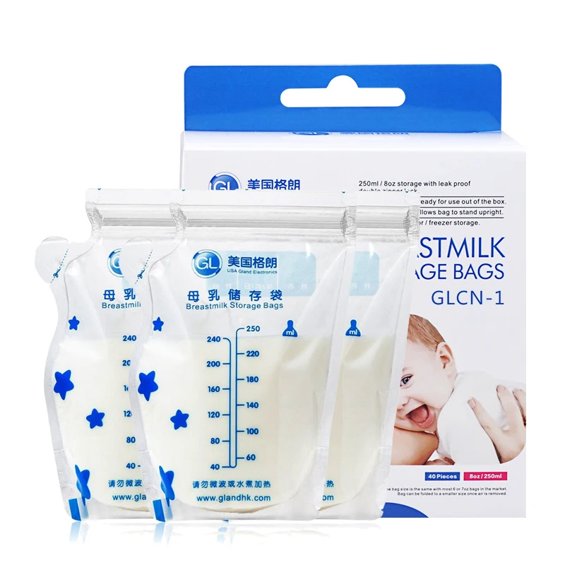 Brand GL 40pcs Baby Food Breast Milk Storage Bags Disposable Convenient
