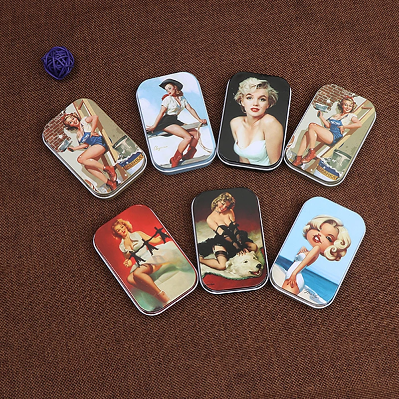 

Marilyn Monroe Series Tinplate Box Candy Card Tin Box Gift Storage Box Chocolate ,Small Hair Accessories Metal Boxes With Lid