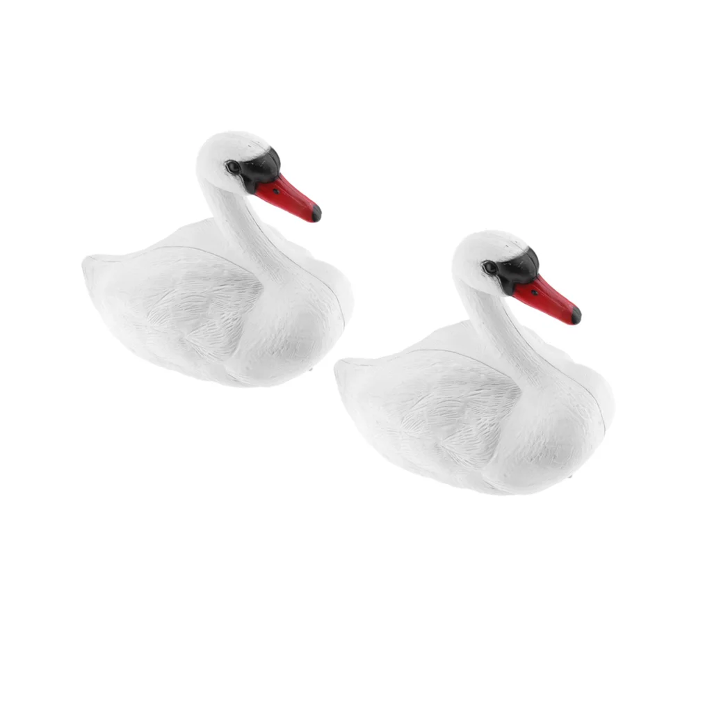 

2pc Life Size Swan Decoy Pond Decoration Plastic Floating Ornamental Bird