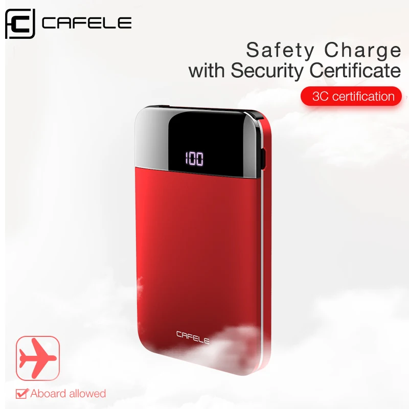CAFELE Mini Power Bank Dual USB LED Display Portable External Battery Charger Powerbank For iphone X 8 samsung S9 huawei xiaomi