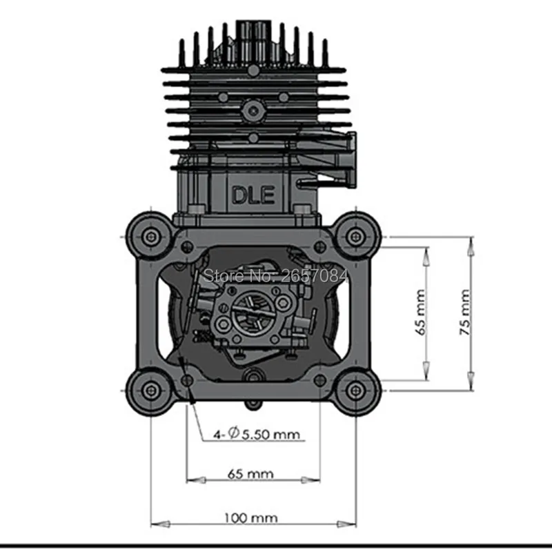 DLE85 85CC газовый двигатель для RC самолета фиксированная модель крыла однотактный два выхлопа ветра холодные руки начать после хода