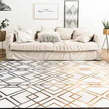 Скандинавский простой металлический стиль геометрический ковер для гостиной, большой размер прикроватный ковер, декоративный офисный ковер, коврик для заземления