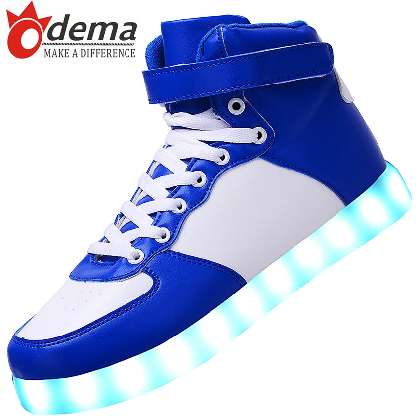 ODMEA LED Light up Shoes Men 7 Colors Glowing Fashion Led Shoes Flats