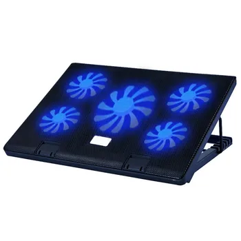 

Besegad Laptop cooler USB Cooling Pad Notebook stand with 5 Fans Ultra-Slim Quiet notebook cooler For 15.6 inch black hot sale