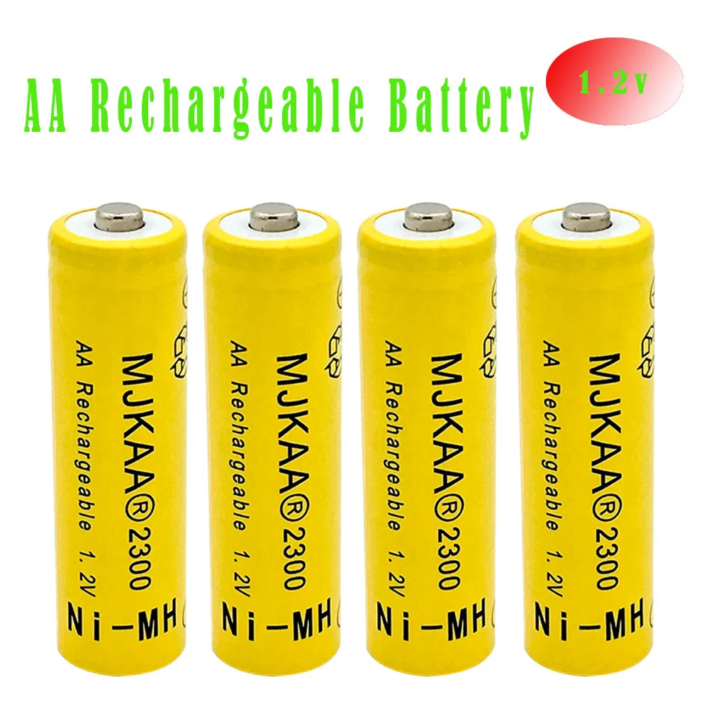 

MJKAA 4pcs 1.2V Ni-MH AA 2300mAh Rechargeable Battery 2A Neutral Battery Rechargeable Battery AA batteries for Toys Camera