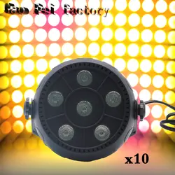 Высокое качество свет диско 6x6 Вт LED PAR rgb led света партии Сценическое освещение стробоскоп лазерный луч 10 шт./лот