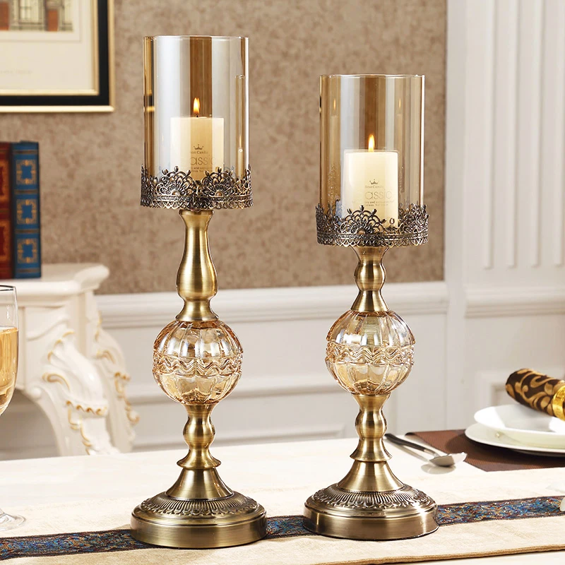 Hurricane candleholder Бронзовый роскошный обеденный стол декоративная свеча держатели для домашнего декора гостиной украшения подарки
