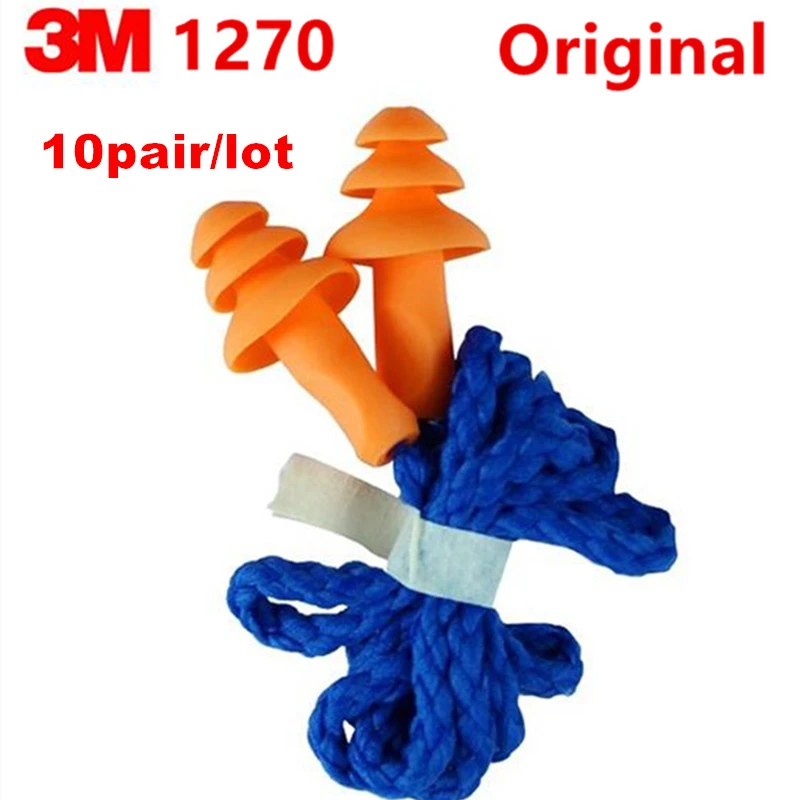 

10pair original 3M1270 Ear Protector Authentic Foam Soft Silicone corded Noise Reduction ChristmasTree Earplugs,Swimming earplug