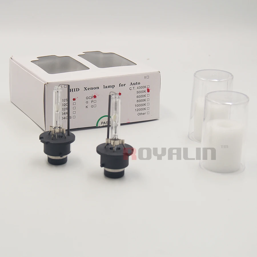ROYALIN HID D2S Ксенон Для Cnlight лампы с металлическим держателем 35 Вт AC авто фары 3000K 4300K