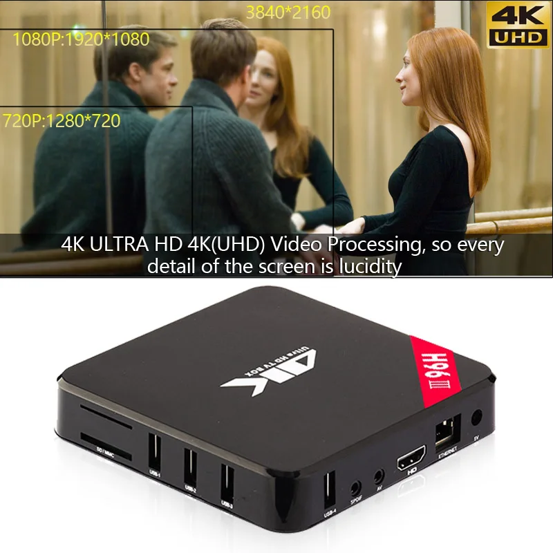 H96 III 4g 32g Android 7.1 TV Box RK3328 Quad Core 4 k Smart TV Box 2.4 g/5g Double WiFi BT 4.0 USB3.0 Media Player Box IP TV