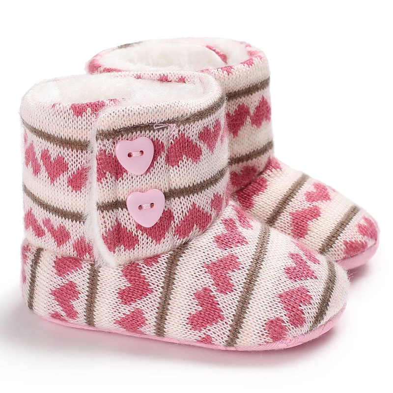 Зимние ботинки для новорожденных девочек и мальчиков теплая обувь унисекс с вязаной крючком шерстяной мягкой подошвой милые зимние ботинки для малышей 0-18 месяцев