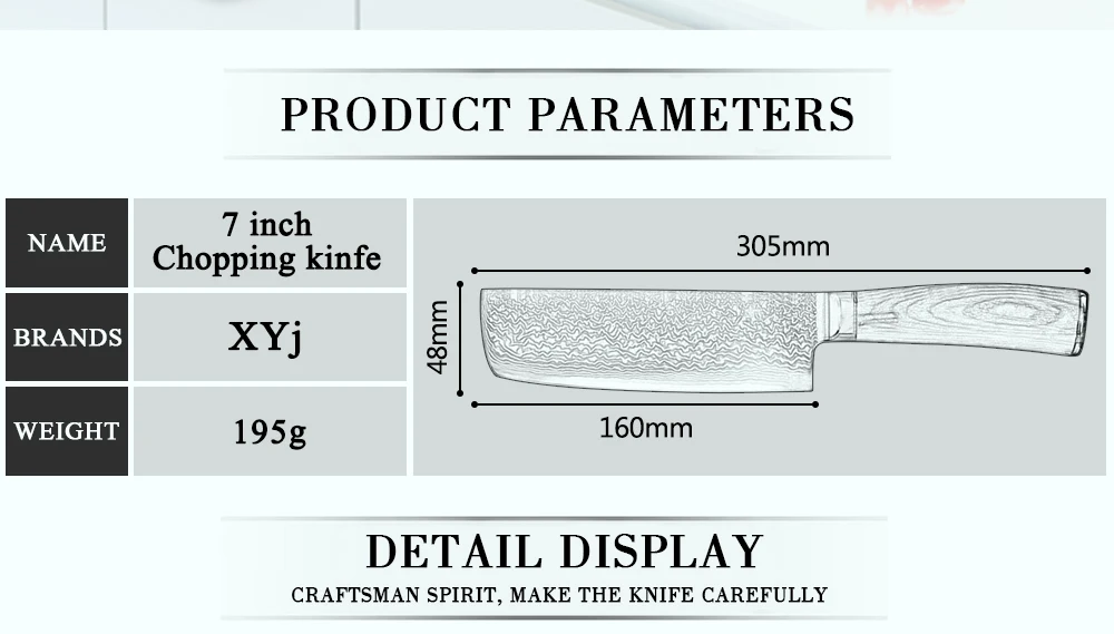 XYj Nakiri Дамаск Ножи 67 слоев VG10 Дамаск Сталь 7 дюймов Кухня ножей эргономичная ручка Цвет деревянной ручкой рубящий нож