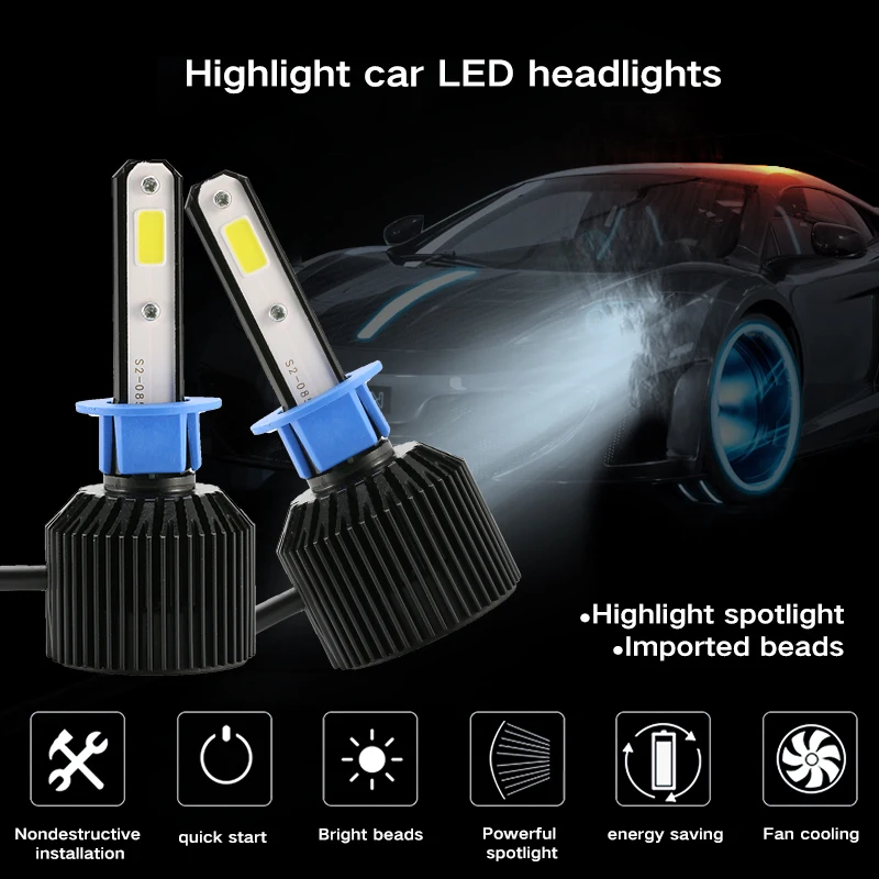 

Fog Led Car Headlight H1 H4 LED H3 H7 H8 9005 9006 72W 8000lm Auto Bulb Headlamp 6500K Light Auto LED Headlamp Bulb Hi-Lo Led
