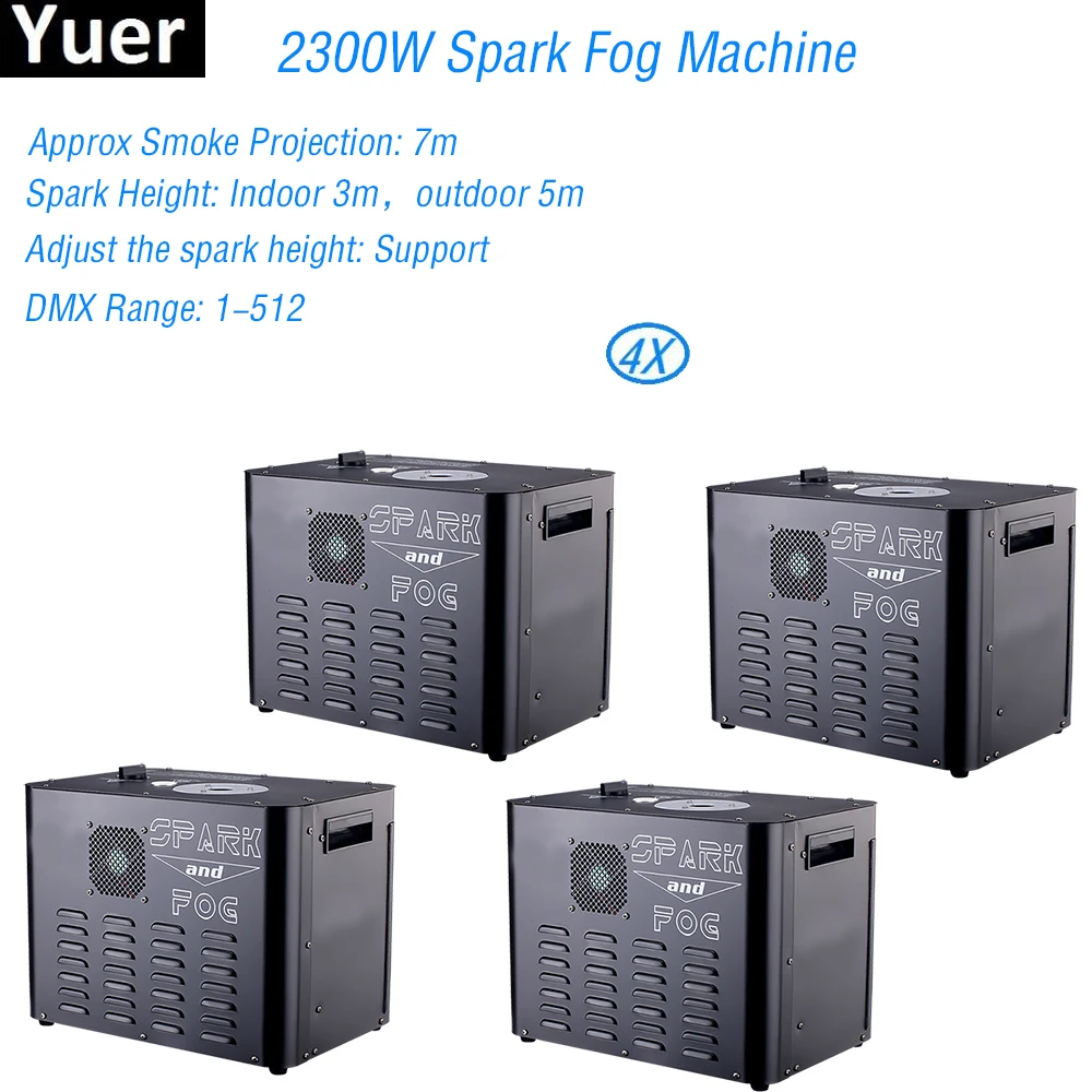 

4Pcs/Lot DJ Equipment Machines Perfectly Combines Fog Machine And Spark Machine DMX 2300W Cold Firework Machine For Wedding DJ
