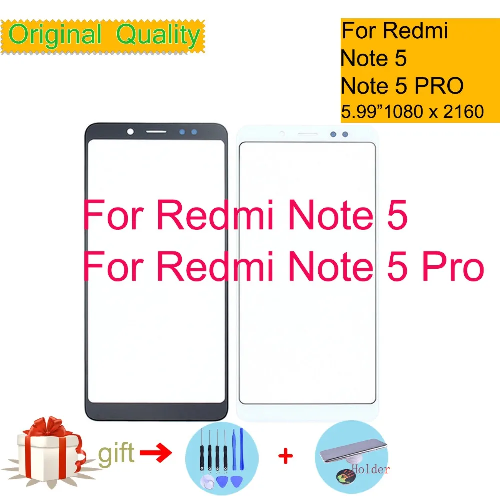 

Original For Xiaomi Redmi Note 5 Pro Note 5 Note5 Touch Screen Panel Front Outer Glass Lens Touchscreen NO LCD Without Digitizer