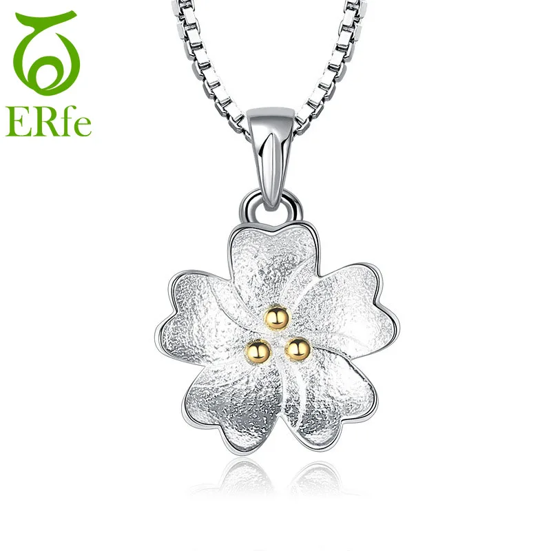 ER 2018 милые серебряные Bloom Цепочки и ожерелья малый Babygirl элемент цветок Neckless Для