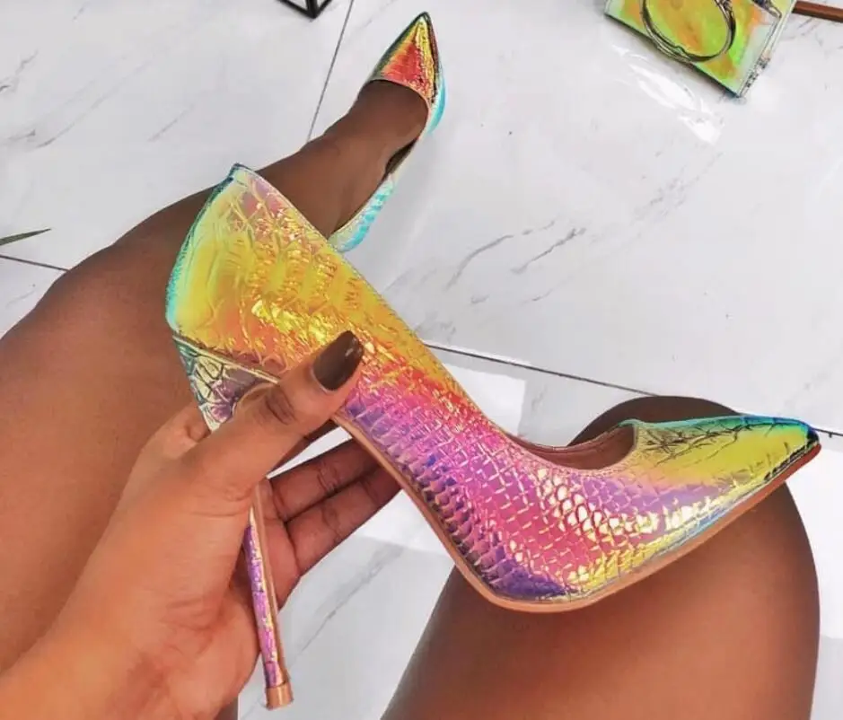 

Women Pumps Snake Pattern Pointed Toe Thin Heels Shoes Woman Platform Shoes Designer Shoes Women Heels 12cm/10cm/8cm