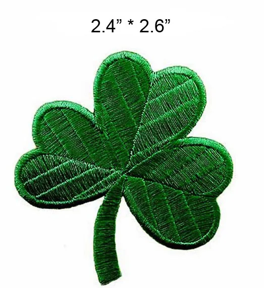 

Sewing iron on letters Irish clover Dark Green logo patch for lucky