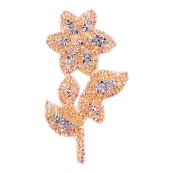 

20piece Flower Design Crystal Hot Fix Motif Rhinestones Iron on Applique Heat Transfer Patches Stickers for Kids Clothes T2388