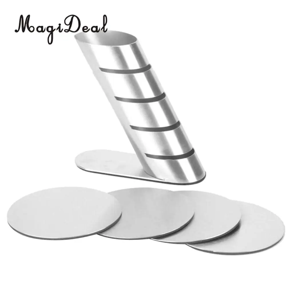 MagiDeal 4pcs/set Car Use Slice Coasters Hot Cold Drinks Cup Mat Stainless Steel - Round & Square,Anti Spills, Scratches, Damage