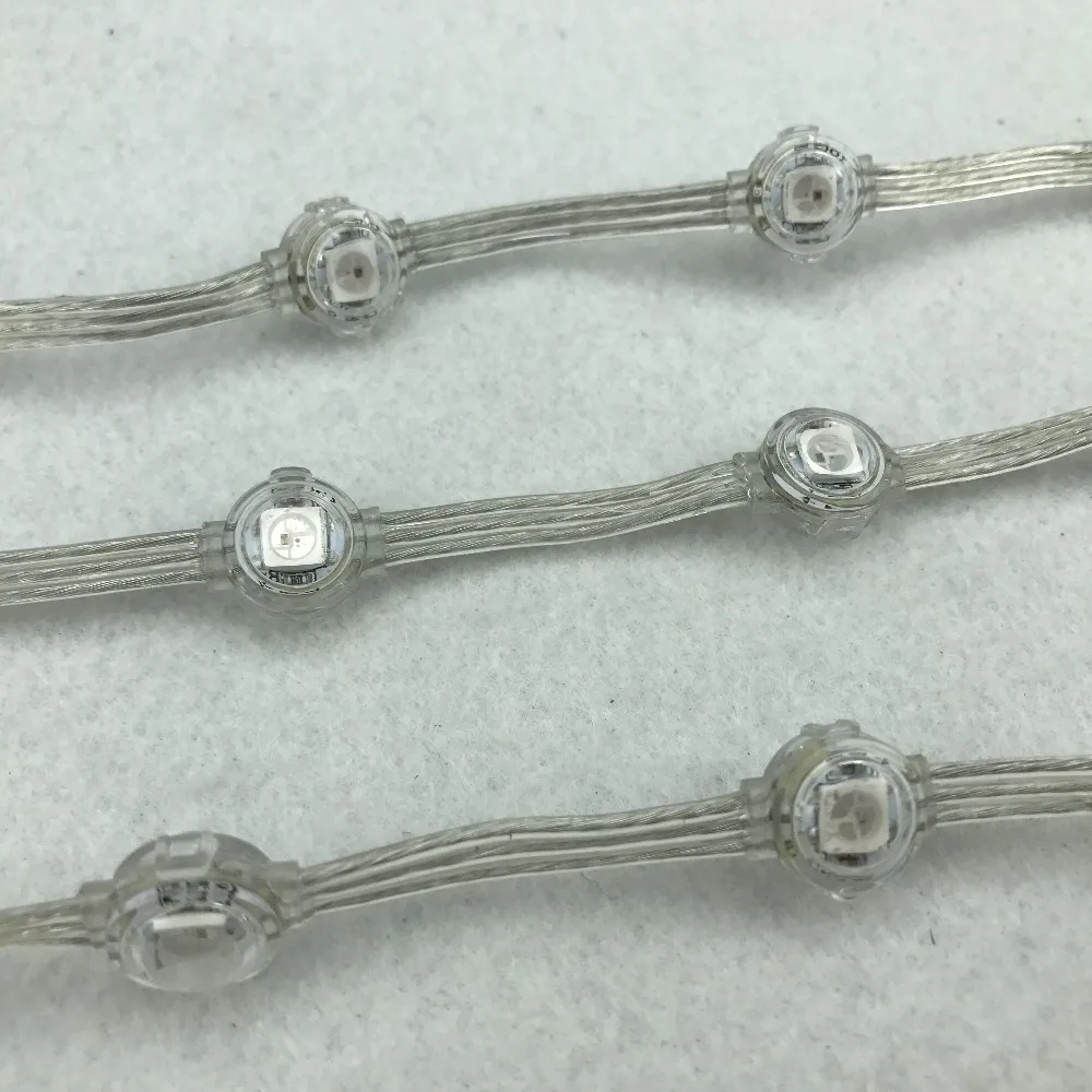 

Addressable WS2812B DC5V IP68 LED pixel string;5cm wire spacing;40pcs a string