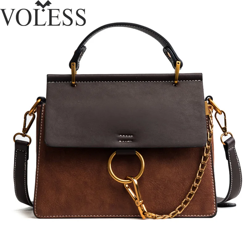 

VOLESS Geometric Designer Chain Women's Shoulder Bag, Female Hasp Flap Handbags Lady Girls Solid Small Crossbady Bags Purse