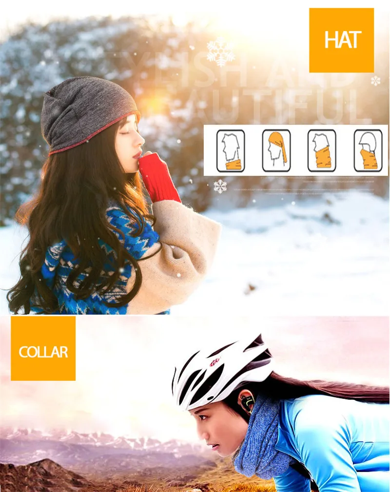 Спорт на открытом воздухе очень толстые лыжные кемпинговые шарфы, холодностойкий воротник, Baotou Кепка, ветрозащитные теплые шапки