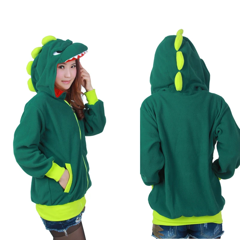 Buy Autumn Winter Women Dinosaur Animal Fleece Hoodies With Ear Cosplay Costume