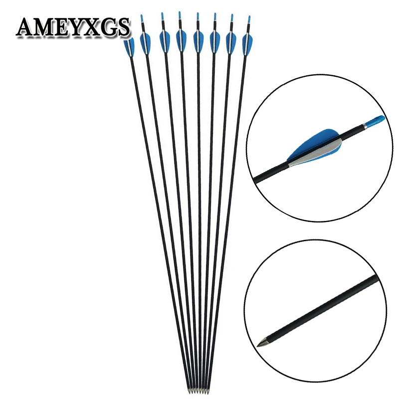 

6/12pcs Archery 1000 Spine Composite Carbon Arrows 31.8inch Arrow Shaft For Hunting Shooting Compound Bow Archery Training