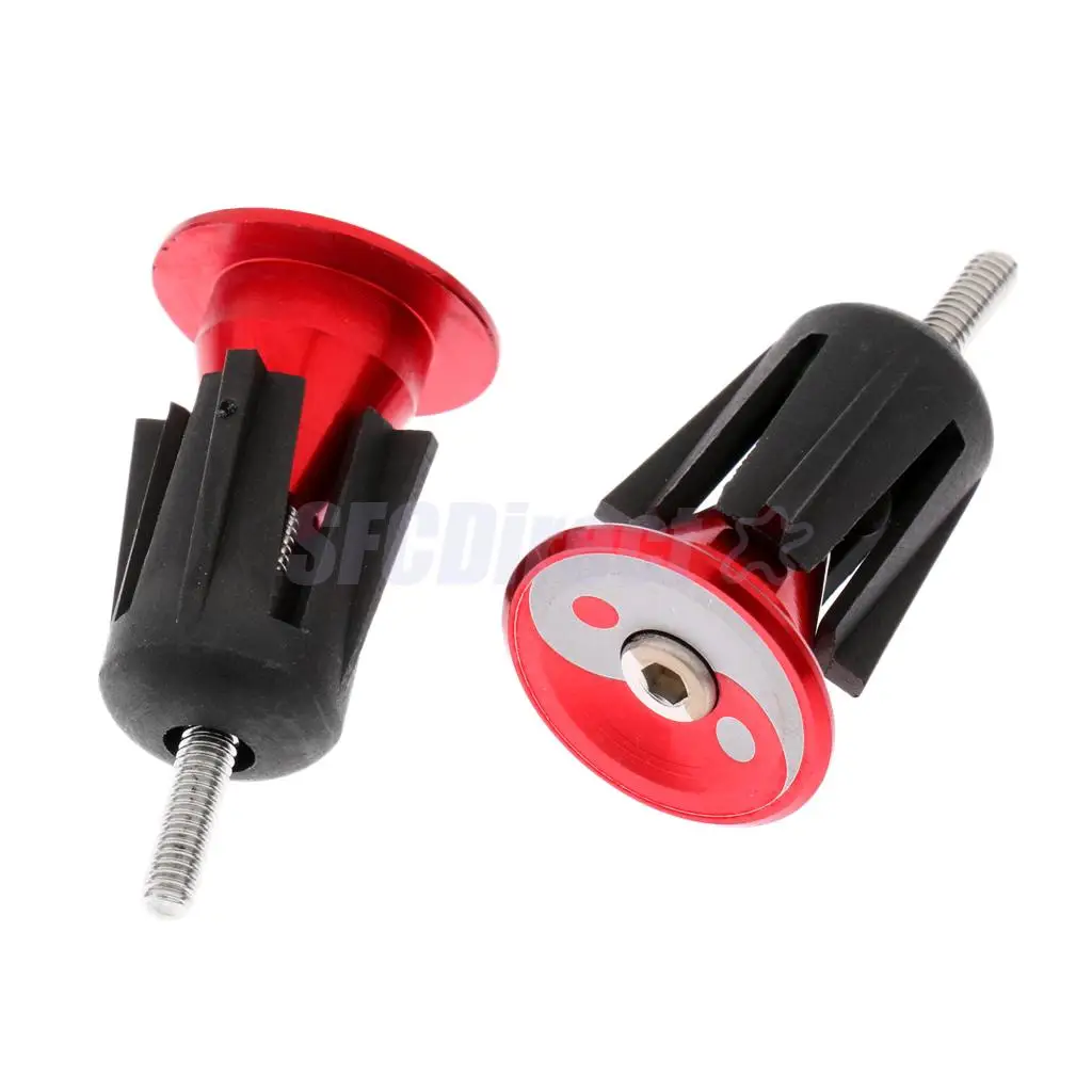 1 Pair Aluminum Alloy Bike Handlebar End Plugs Mountain Road Bicycle Cycling Handle Bar Grips Caps Stoppers 