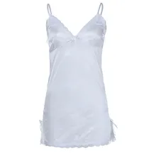 Женская ночная рубашка размера плюс, кружевная ночная сорочка с бантом, белая сексуальная ночная рубашка, ночная рубашка, Женская сорочка