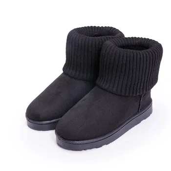 

2018 Hot Fashion women snow boots half short ankle boots winter martin snow botas fashion footwear warm flat boot shoes