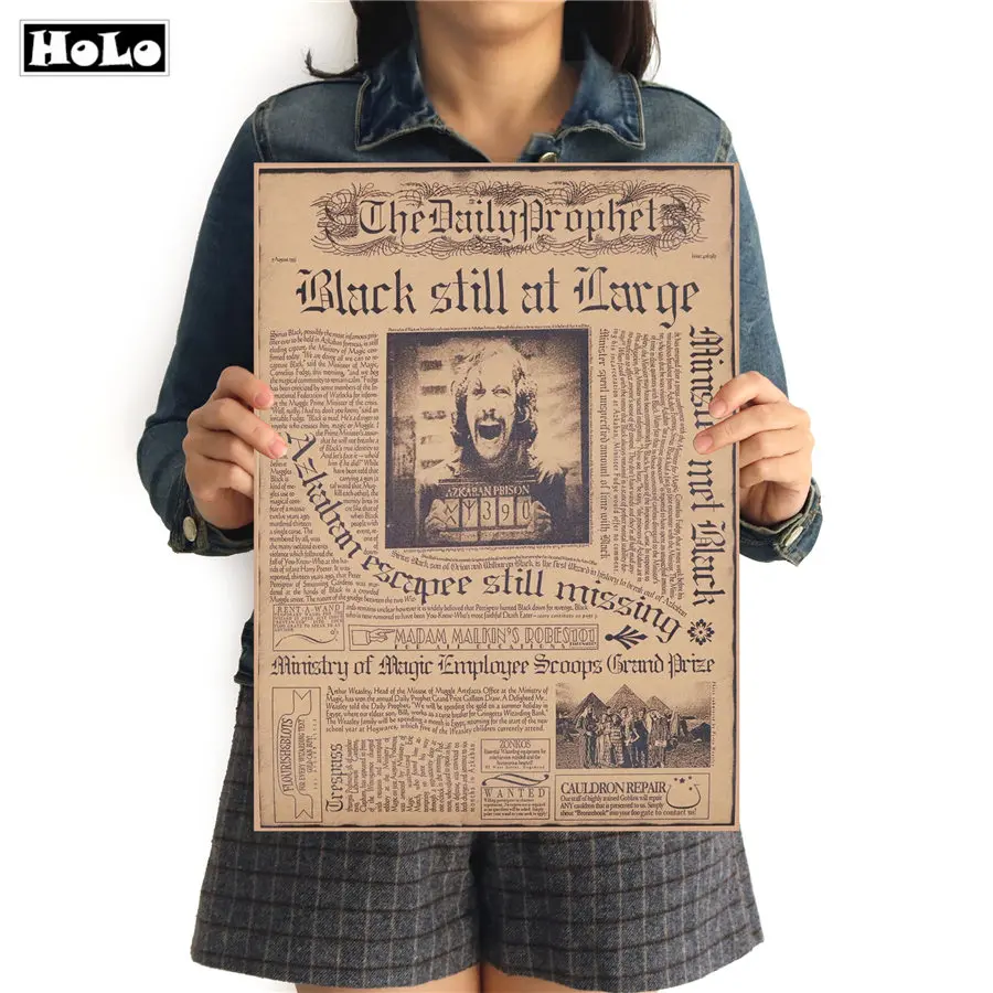 

Daily Prophet Vintage Movie Kraft Paper Poster Movie magic Sirius Orion Retro Wall Sticker Decorative Painting FTD 42.5x30.5cm