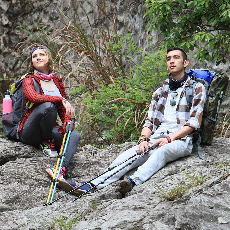 Bloqueio de Carbono Caminhadas ao ar Bengala ao ar Homens e Mulheres Trekking Pole Bengala Livre Montanhismo Vara 6 Ao Ar Livre Bengala Bengala Ao Ar