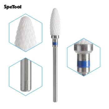 

SpeTool Ceramic Nail Drill Bits Medium Teeth Bullet Shape For Electric Manicure Pedicure Machines Nail Art Salon Files Tools 50
